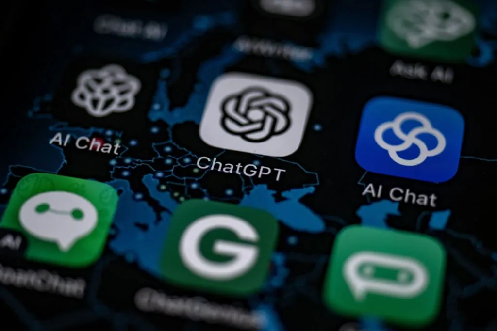 This illustration picture shows the AI (Artificial Intelligence) smartphone app ChatGPT surrounded by other AI App in Vaasa, on June 6, 2023.